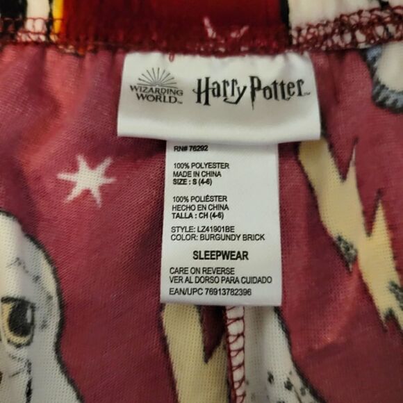 HARRY POTTER PLUSH FLEECE PAJAMA/ LOUNGE BOTTOMS SZ. S - Picture 4 of 5